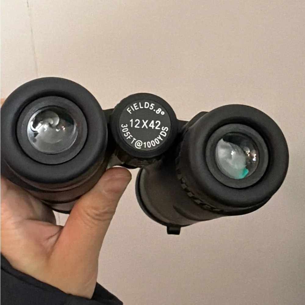 Black Binoculars with Center Focus - Binoculars 12X42, 12x Magnification